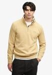 Sweatshirt SUPERDRY "ESSENTIAL SERIF LOGO HALF ZIP", Herren, Gr. S, beige (pumice