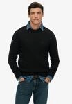 Strickpullover SUPERDRY "PREPPY COTTON JUMPER", Herren, Gr. S, schwarz, Strick,