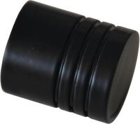 Gardinenstangen-Endst&uuml;ck GARDINIA "Zylinder" Gr. 1, schwarz (schwarz, matt), 2 Stk.,