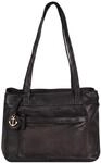 Shopper HARBOUR 2ND, Damen, Gr. B/H/T: 33cm x 24cm x 15cm, schwarz, Rindsleder,