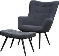 Sessel BYLIVING "Uta", grau (dunkelgrau), B:60cm T:80cm, 100% Polyester, Sessel,