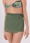 Strandrock LSCN BY LASCANA, Damen, Gr. 1, gr&uuml;n (thyme), Chiffon, Obermaterial: 100%