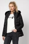 Steppjacke MONARI "Jacke Stepp + fake fur", Damen, Gr. 34, schwarz, Web,