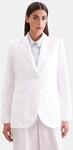 Jackenblazer SEIDENSTICKER, Damen, Gr. 34, wei&szlig;, 100% Leinen, unifarben, Blazer
