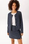 Kurzblazer ANISTON CASUAL, Damen, Gr. 36, blau, meliert, Web, Obermaterial: 100%