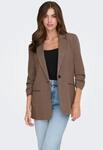 Kurzblazer ONLY "ONLLETTIE LIFE 3/4 CHECK BLAZER TLR", Damen, Gr. 38, braun (decadent