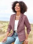 Sweatblazer HEINE "Sweatblazer", Damen, Gr. 34, rosa (bordeaux), 95% Baumwolle,...