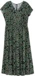Maxikleid SHEEGO "Maxikleid Maxikleid mit Blumendruck und gesmokter Taille",...