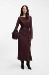 Midikleid BOSS ORANGE "Erlot Premium Damenmode", Damen, Gr. S, N-Gr, Langarm,...