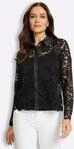 Spitzenbluse HEINE, Damen, Gr. 34, schwarz, 92% Polyamid, 8% Elasthan, Spitze:8%
