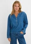 Jeansbluse BONPRIX, Damen, Gr. 36, blau (blau denim used), Obermaterial: 100%