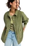 Hemdjacke ROXY "Kick Back Washed Cord", Damen, Gr. L, gr&uuml;n (winter moss),
