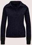 Longpullover MADELEINE "Pullover Patentstrick-Pullover mit Polo-Kragen", Damen,...