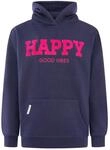Sweatshirt ZWILLINGSHERZ "Oversized Hoody "HAPPY", Damen, Gr. S/M, marine,