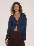 Cardigan APRICOT "Cardigan aus geripptem Strick", Damen, Gr. XS (34), blau