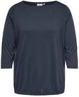 3/4-Arm-Shirt ONLY CARMAKOMA "CARCARLINNE 3/4 BOATNECK TOP JRS", Damen, Gr. M, blau