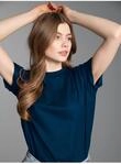 T-Shirt TRIGEMA "TRIGEMA Relaxed Fit T-Shirt", Damen, Gr. S, blau (night, blau),