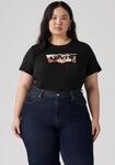 T-Shirt LEVI'S PLUS "PL PERFECT TEE", Damen, Gr. XXL (50/52), schwarz (mineral