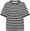 T-Shirt CECIL, Damen, Gr. M (40), schwarz-wei&szlig; (urban dunkelblau), Jersey,