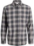Langarmhemd JACK & JONES "JJJAMES FLANNEL SHIRT L/S", Herren, Gr. L, N-Gr, grau