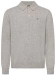 Polokragenpullover GANT "SUPERFINE LAMBSWOOL", Herren, Gr. S, grau (grau...