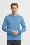 Strickpullover BLEND "BHBRAY CREW KNIT", Herren, Gr. L, blau (copen blau),...