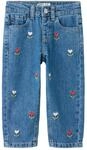 Mom-Jeans NAME IT "NMFBELLA MOM DNM EMB JEANS 5526-BP", M&auml;dchen, Gr. 92, N-Gr,...