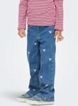 Weite Jeans KIDS ONLY "KMGJUICY WIDE LEG HEART EMB JEANS NOOS", M&auml;dchen, Gr....