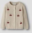 Strickjacke NAME IT "NMFOSIE LS KNIT CARD BOX", M&auml;dchen, Gr. 92, peyote melange,