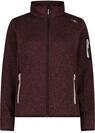 Strickfleecejacke CMP "KNITTED MELANGE FLEECE WOMAN JACKET", Damen, Gr. 34, braun