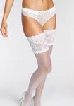 Halterlose Feinstr&uuml;mpfe LASCANA "Transparent 20den, mit breiter floralen Spitze",