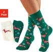 Freizeitsocken LASCANA "Damen Weihnachtssocken Dackel", Damen, Gr. 35-38,