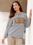 Sweatshirt HEINE, Damen, Gr. 34, steingrau, meliert, 65% Polyester, 35%...