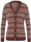 Strickjacke SIEH AN "Strickjacke Jacquardstrickjacke in Streifen-Optik", Damen, Gr.