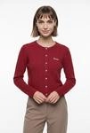 Strickjacke VERO MODA "VMGOLD CABLE LS O-NECK CARDIGAN", Damen, Gr. M, rot...