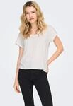 V-Shirt ONLY "ONLFREE LIFE S/S V-NECK LACE TOP JRS", Damen, Gr. M, cloud dancer