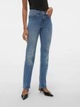 Straight-Jeans VERO MODA "VMFLASH MR STRAIGHT JEANS LI347 GA NOOS", Damen, Gr. S