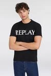T-Shirt REPLAY, Herren, Gr. XL, schwarz, Jersey, Obermaterial: 100% Baumwolle,