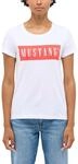 Kurzarmshirt MUSTANG "Damen Style Alma", Damen, Gr. XL, wei&szlig;, Jersey, 100%