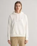 Hoodie GANT "SHIELD HOODIE", Damen, Gr. S, wei&szlig; (eggshell), Sweatware, Obermaterial: