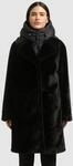 Fellimitatmantel KHUJO "FIZA", Damen, Gr. XS, schwarz, Steppware, Obermaterial: 100%