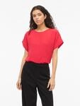 Kurzarmshirt VILA "VIJOSA S/S TOP - NOOS", Damen, Gr. 38, hibiscus, Jersey,