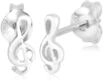 Paar Ohrstecker ELLI "Ohrringe Notenschl&uuml;ssel Musik Melodie Filigran 925 Silber" Gr.