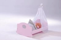 Puppenwiege ROBA "Prinzessin Sophie", rosa, Puppenm&ouml;bel, KinderB:40cm H:58cm T:52cm,
