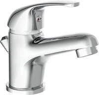 Waschtischarmatur SCH&Uuml;TTE "ATHOS", silber (chrom), B:5cm H:11,5cm T:13,5cm, Messing,