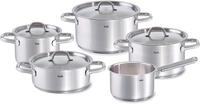 Topf-Set FISSLER "Family Line", silber (edelstahlfarben), T&ouml;pfe, Topf-Set, extra