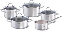 Topf-Set FISSLER "Palermo", silber (silberfarben), T&ouml;pfe, Topf-Set, geeignet f&uuml;r