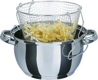 Frittiertopf GSW, silber (silberfarben), &Oslash;:22cm, T&ouml;pfe, Frittiertopf, Induktion