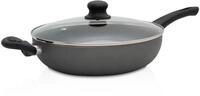 Bratpfanne KR&Uuml;GER "Aluminium Gro&szlig;raumpfanne Gourmet, 28 cm", grau (dunkelgrau),