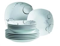 Tafelservice M&Auml;SER "Chanson", wei&szlig;, 12, Geschirr-Sets, Tafelservice